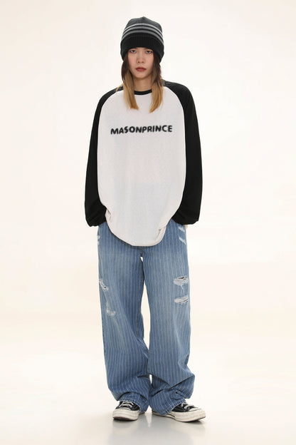 Oversized front logo raglan long TEE CT6064