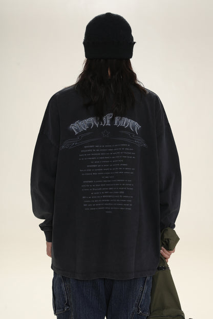 Big silhouette vintage processing MP original band tour long TEE CT6065