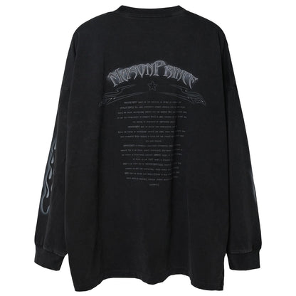Big silhouette vintage processing MP original band tour long TEE CT6065