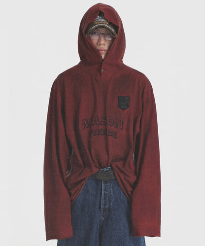 【SALE 60%OFF_特別価格適用※カートに入れるとセール価格が適用されます※】オーバーサイズ ダメージウォッシュ加工 フード付きロンT CT6152【MASONPRINCE】