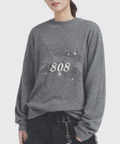 【SALE 60%OFF_特別価格適用※カートに入れるとセール価格が適用されます※】ドロップショルダー フロントロゴ ワッフル生地 ロンT CT6155【MASONPRINCE】