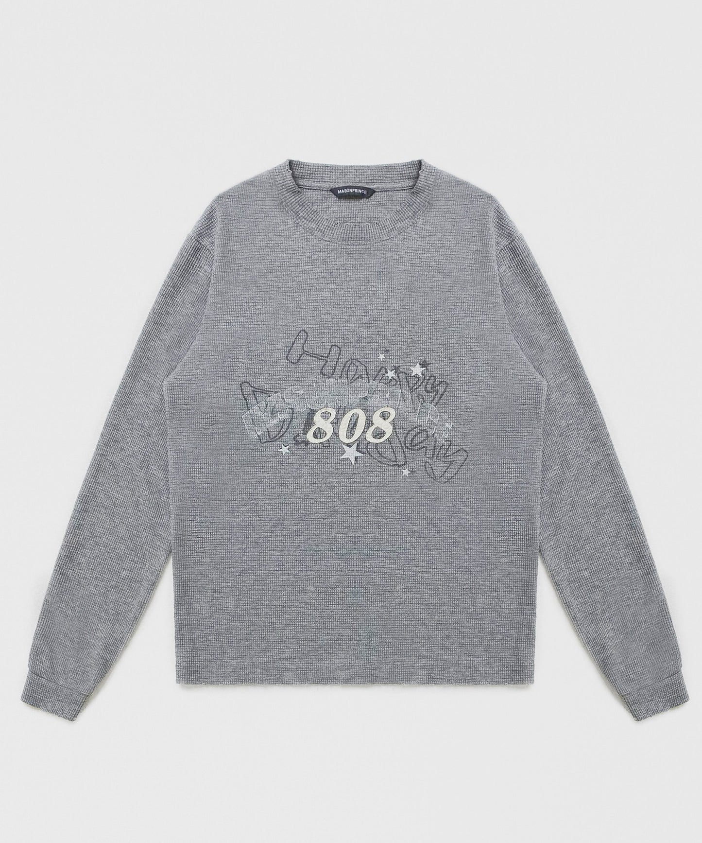 【SALE 60%OFF_特別価格適用※カートに入れるとセール価格が適用されます※】ドロップショルダー フロントロゴ ワッフル生地 ロンT CT6155【MASONPRINCE】
