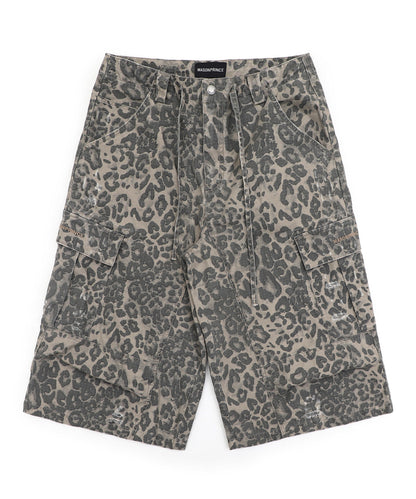 Loose fit leopard print cropped cargo pants DK3113 [2025SS]