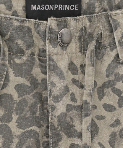 Loose fit leopard print cropped cargo pants DK3113 [2025SS]