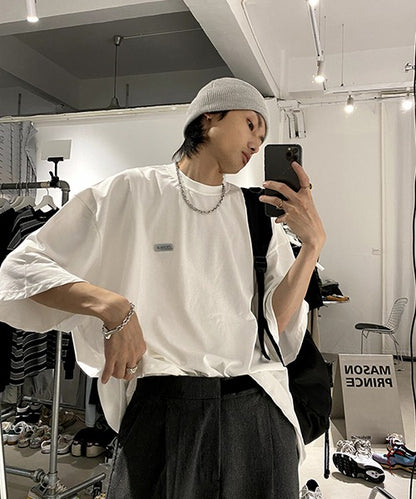 ビッグシルエットロゴプレートシンプルTシャツ DT2129