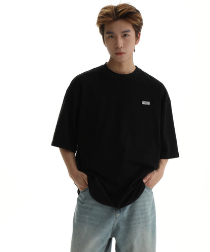 Big silhouette logo plate simple T-shirt DT2129