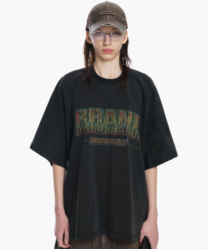 オーバーサイズ ラグラン ヴィンテージ加工 Tシャツ DT4299【MASONPRINCE】【2025SS】