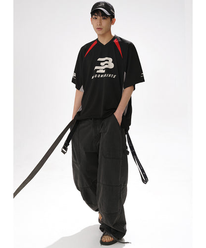 オーバーサイズ Vネック ゲームシャツ Tシャツ  DT4300【MASONPRINCE】【2025SS】