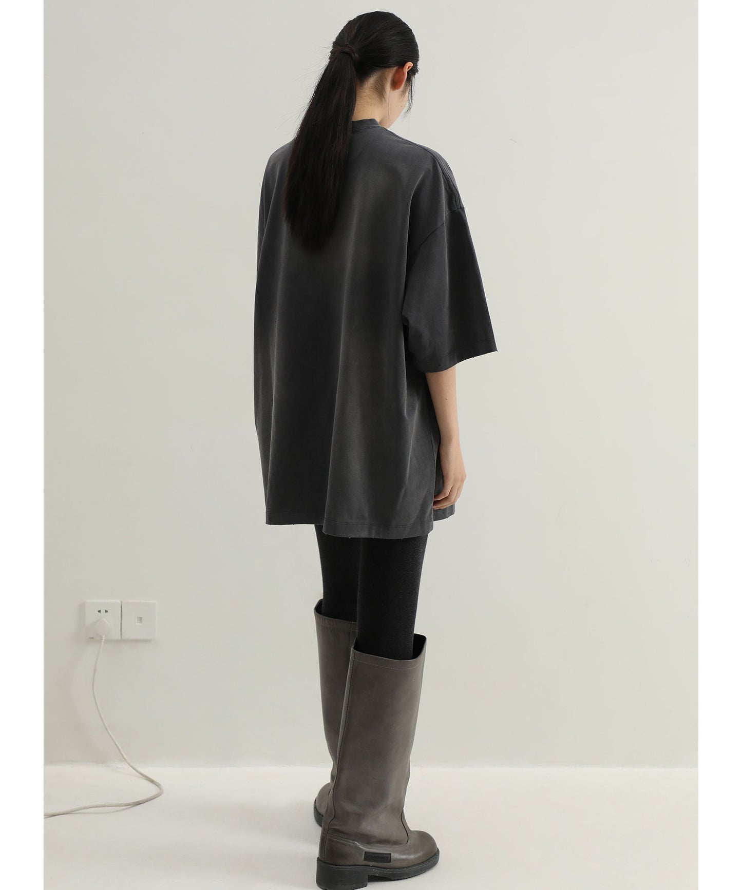 オーバーサイズ ヴィンテージ加工 掠れロゴプリント Tシャツ DT4312【MASONPRINCE】【2025SS】