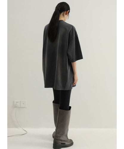 オーバーサイズ ヴィンテージ加工 掠れロゴプリント Tシャツ DT4312【MASONPRINCE】【2025SS】