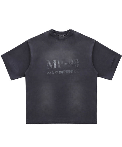 オーバーサイズ ヴィンテージ加工 掠れロゴプリント Tシャツ DT4312【MASONPRINCE】【2025SS】