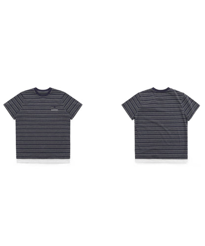 レイヤードデザイン ロゴ ボーダー柄 Tシャツ DT4334【MASONPRINCE】【2025SS】