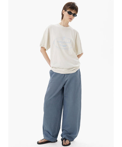 【SALE 30%OFF_特別価格適用※カートに入れるとセール価格が適用されます※】4カラー オーバーサイズ ひび割れ加工プリント Tシャツ DT4337【MASONPRINCE】【2025SS】
