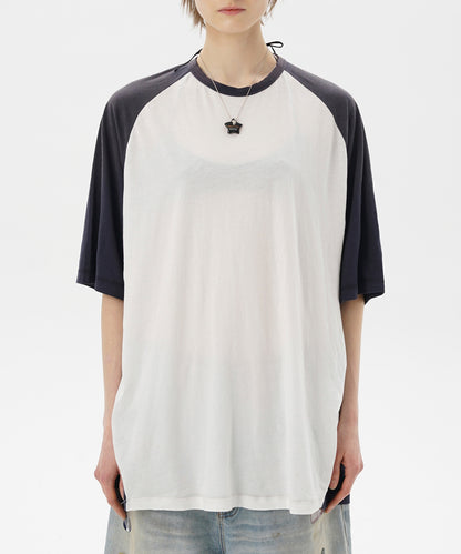 オーバーサイズ 無地 ラグラン Tシャツ DT4340【MASONPRINCE】【2025SS】