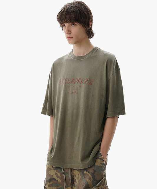 【自社サイト限定】オーバーサイズ ヴィンテージウォッシュ加工 掠れロゴプリント Tシャツ DT4344【MASONPRINCE】【2025SS】