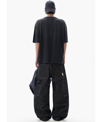 【自社サイト限定】オーバーサイズ ヴィンテージウォッシュ加工 掠れロゴプリント Tシャツ DT4344【MASONPRINCE】【2025SS】