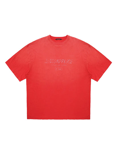 【自社サイト限定】オーバーサイズ ヴィンテージウォッシュ加工 掠れロゴプリント Tシャツ DT4344【MASONPRINCE】【2025SS】