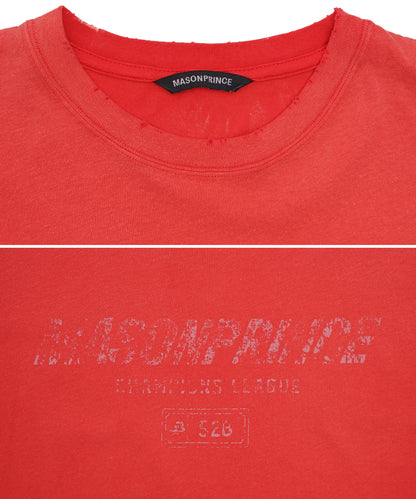 【自社サイト限定】オーバーサイズ ヴィンテージウォッシュ加工 掠れロゴプリント Tシャツ DT4344【MASONPRINCE】【2025SS】