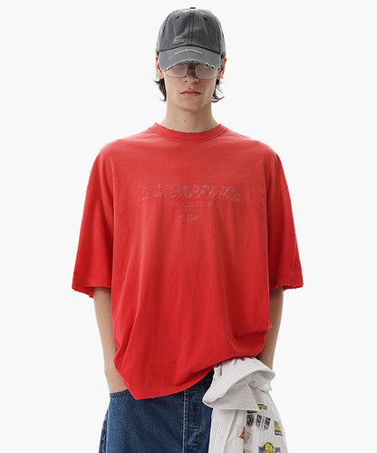 【自社サイト限定】オーバーサイズ ヴィンテージウォッシュ加工 掠れロゴプリント Tシャツ DT4344【MASONPRINCE】【2025SS】