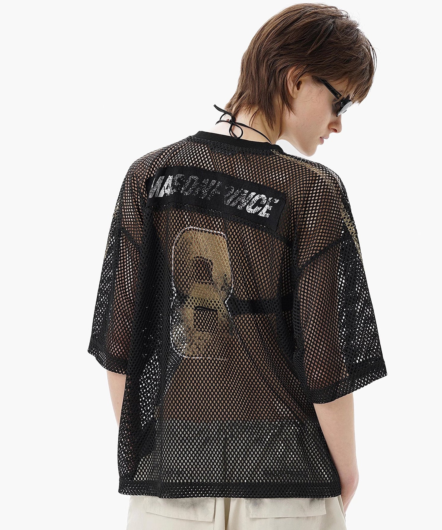 Vネック ナンバリング メッシュTシャツ DT4346【MASONPRINCE】【2025SS】