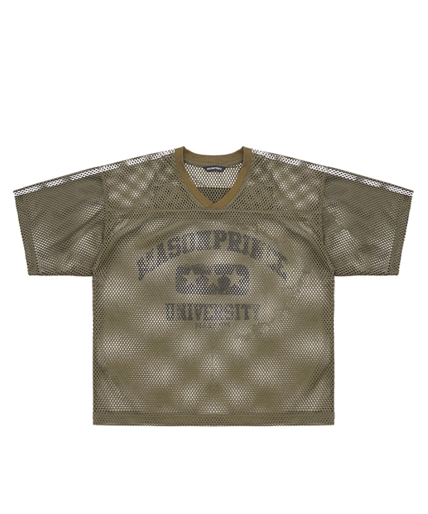 Vネック ナンバリング メッシュTシャツ DT4346【MASONPRINCE】【2025SS】