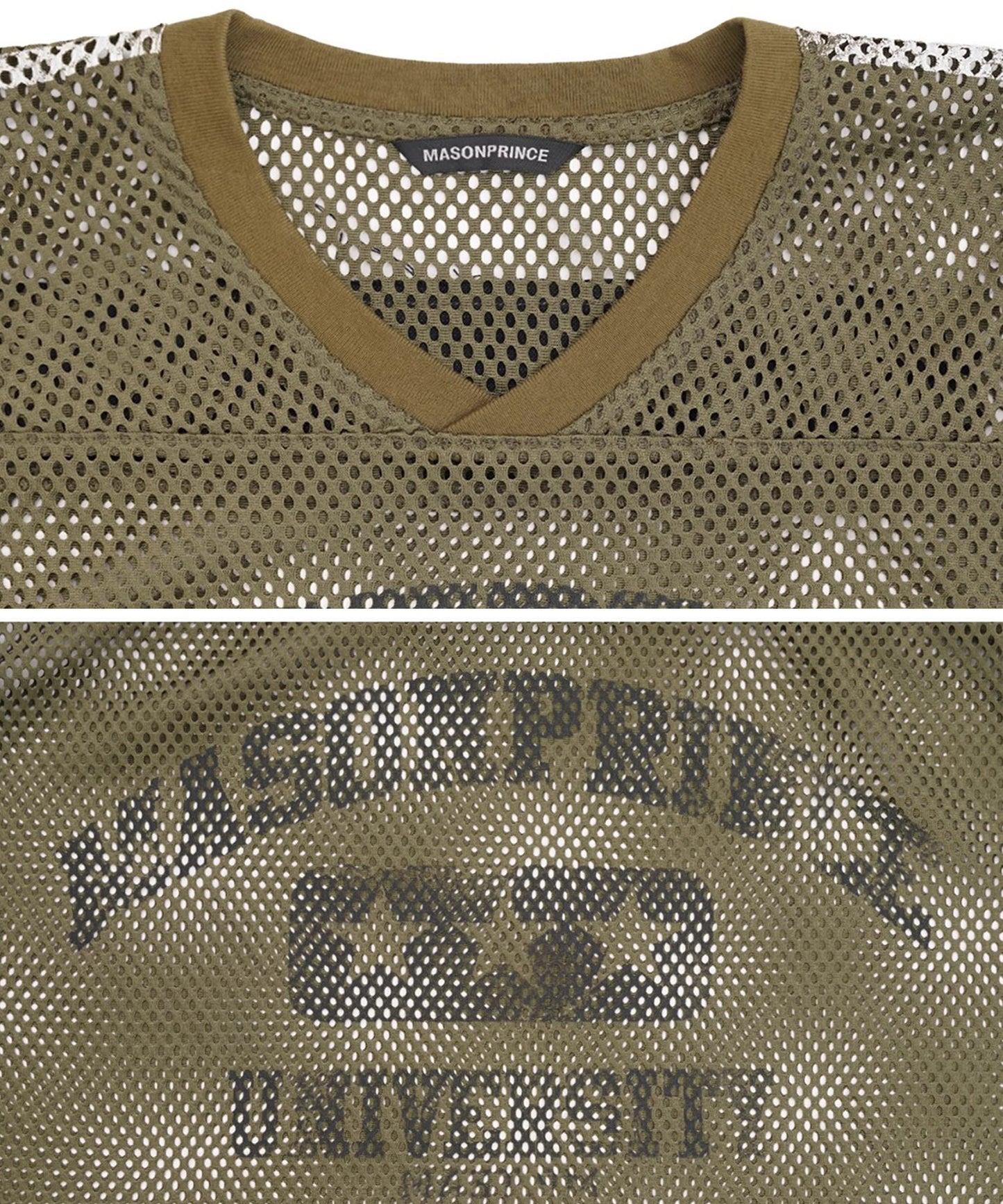 Vネック ナンバリング メッシュTシャツ DT4346【MASONPRINCE】【2025SS】