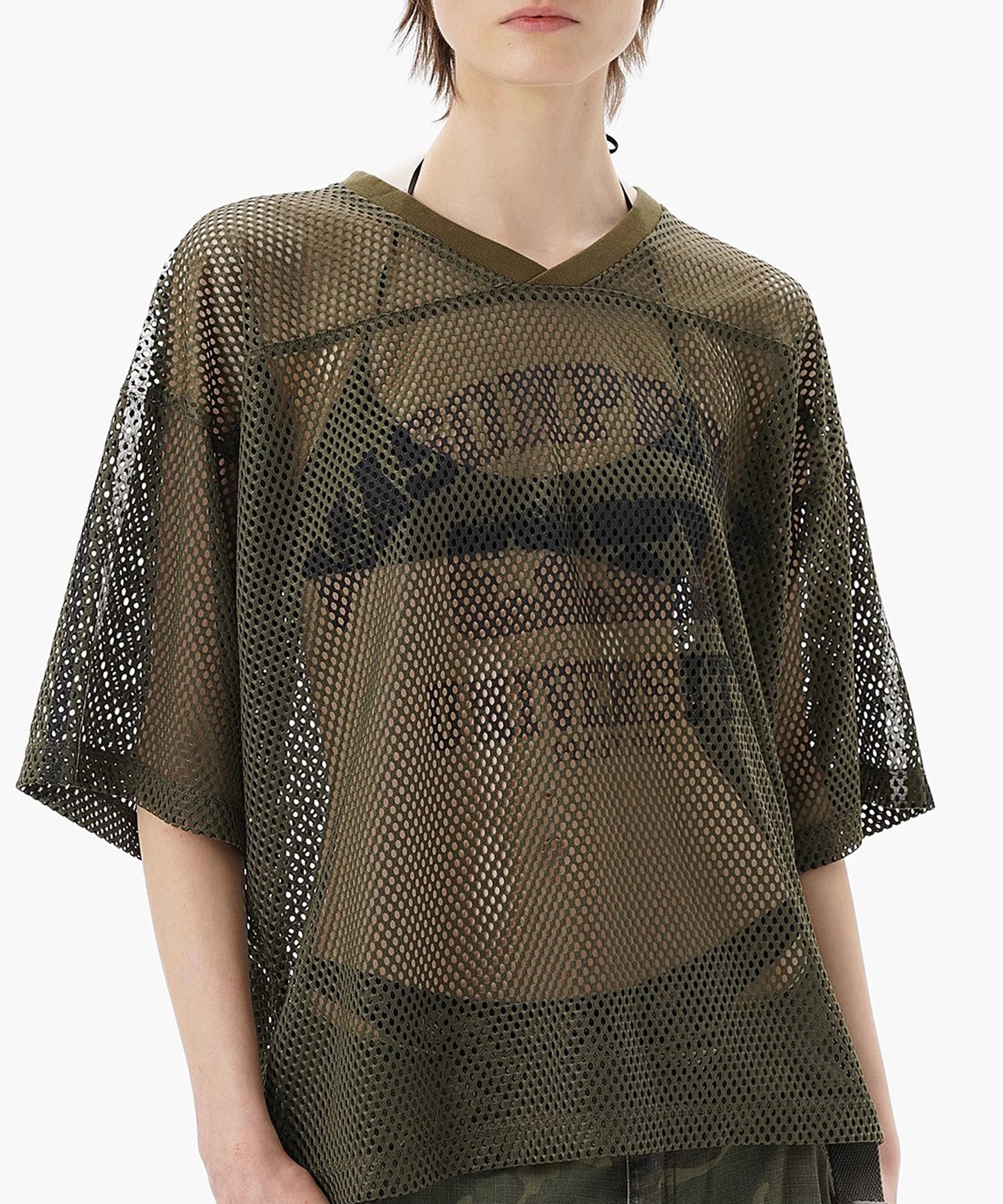 Vネック ナンバリング メッシュTシャツ DT4346【MASONPRINCE】【2025SS】