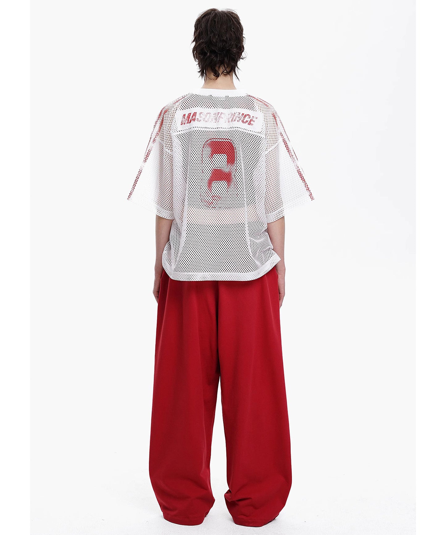 Vネック ナンバリング メッシュTシャツ DT4346【MASONPRINCE】【2025SS】