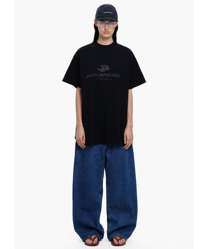 【自社サイト限定】4カラー オーバーサイズ リフレクターロゴプリント Tシャツ DT4358【MASONPRINCE】【2025SS】
