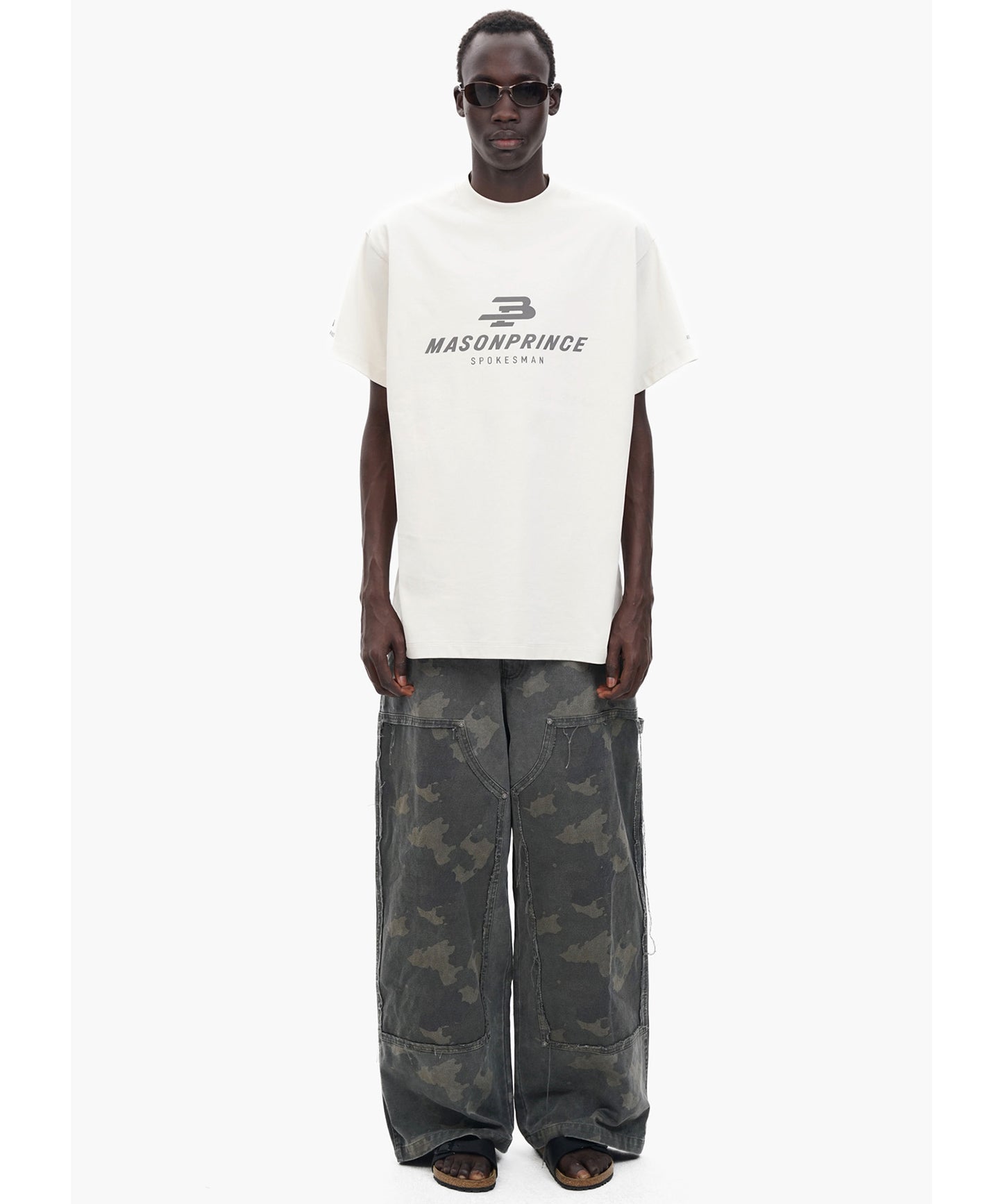 【自社サイト限定】4カラー オーバーサイズ リフレクターロゴプリント Tシャツ DT4358【MASONPRINCE】【2025SS】