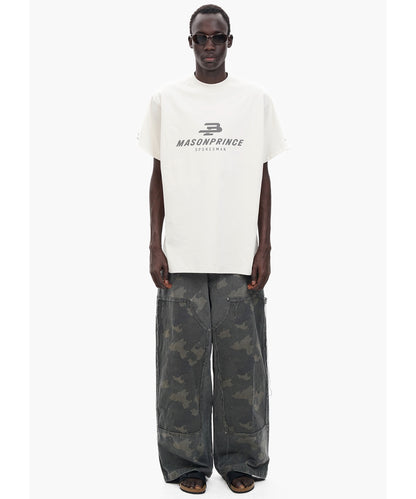 【自社サイト限定】4カラー オーバーサイズ リフレクターロゴプリント Tシャツ DT4358【MASONPRINCE】【2025SS】