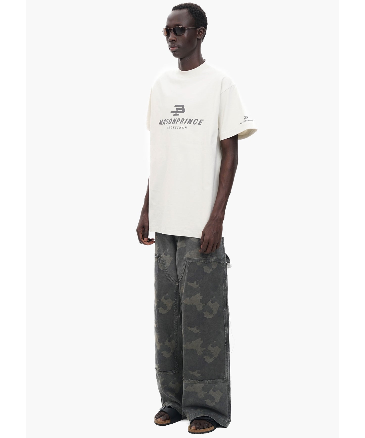 【自社サイト限定】4カラー オーバーサイズ リフレクターロゴプリント Tシャツ DT4358【MASONPRINCE】【2025SS】