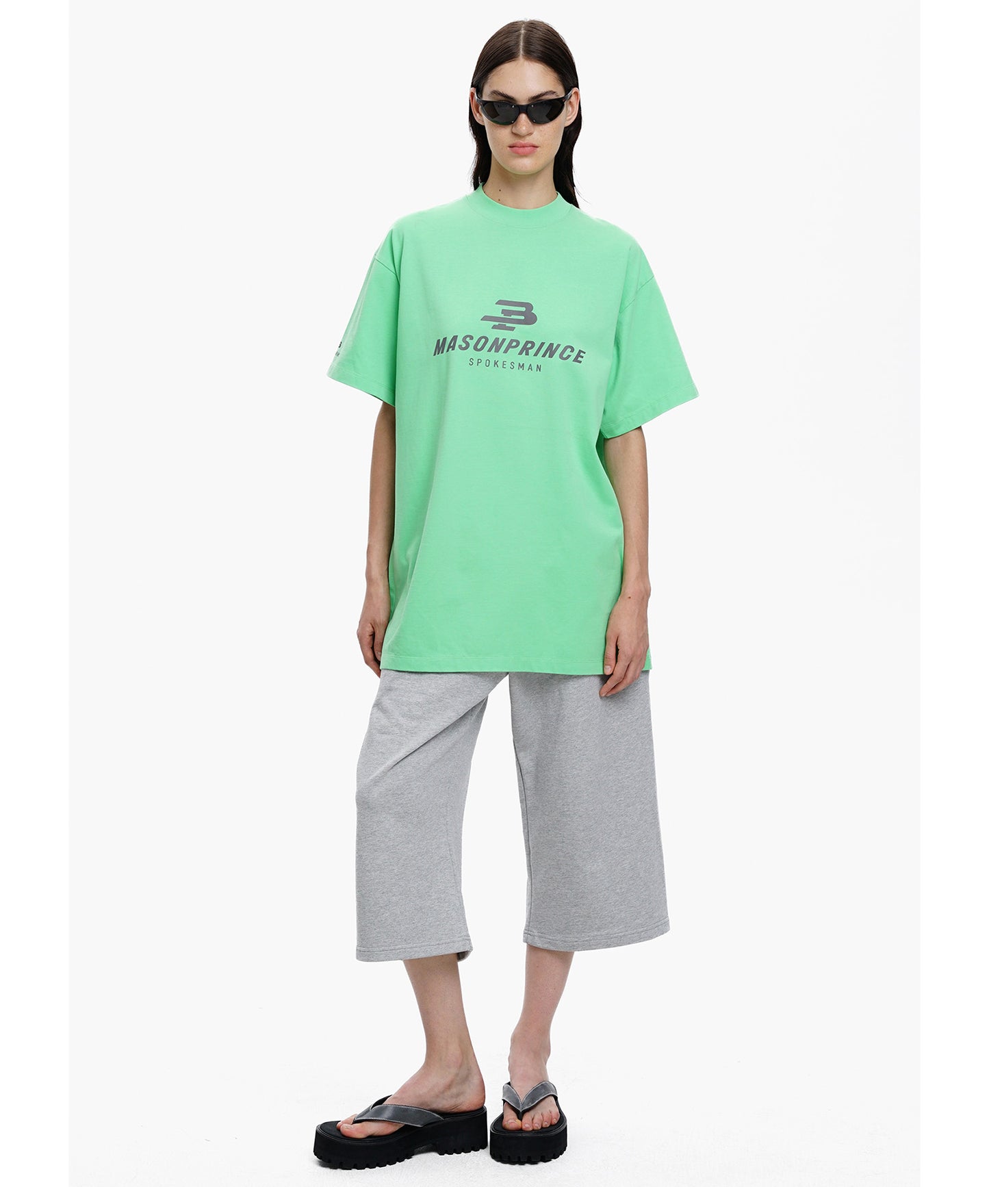 【自社サイト限定】4カラー オーバーサイズ リフレクターロゴプリント Tシャツ DT4358【MASONPRINCE】【2025SS】