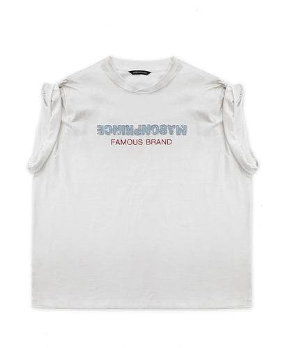 オーバーサイズ ロールスリーブ ロゴ刺繍 Tシャツ DT4364【MASONPRINCE】【2025SS】