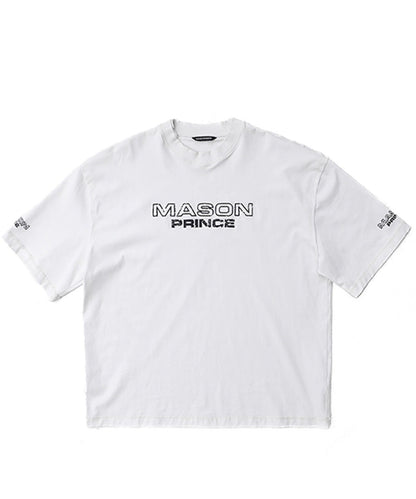 オーバーサイズ 掠れロゴ レイヤードネック Tシャツ DT4367【MASONPRINCE】【2025SS】
