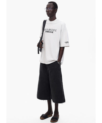 オーバーサイズ 掠れロゴ レイヤードネック Tシャツ DT4367【MASONPRINCE】【2025SS】