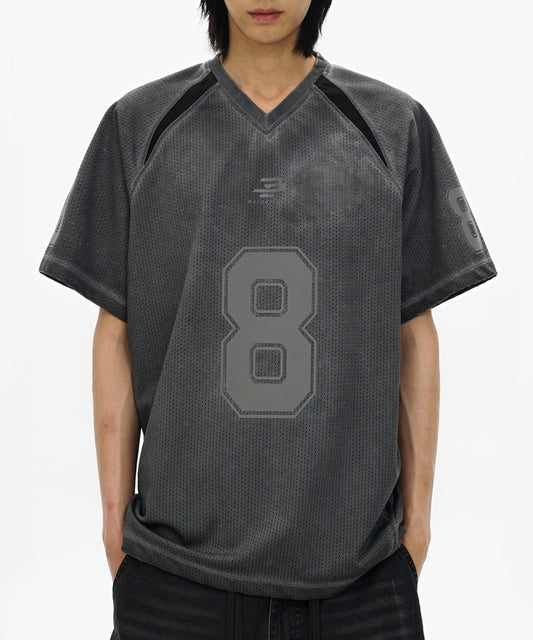 オーバーサイズ Vネック メッシュ ゲームシャツ Tシャツ DT4382【MASONPRINCE】【2025SS】