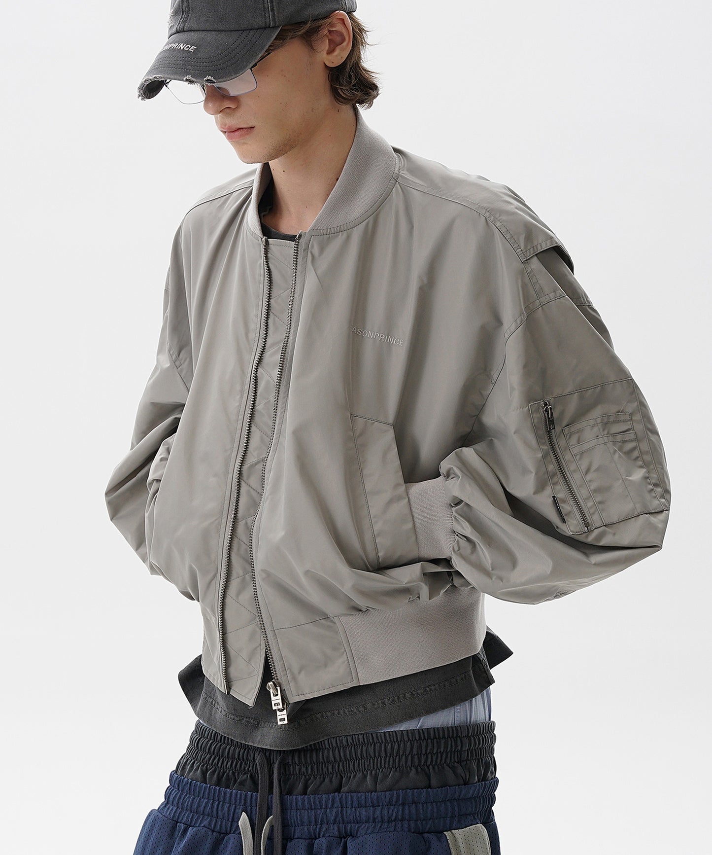 【自社サイト限定】ショート丈 ドロップショルダー MA-1 ブルゾン JK4045【MASONPRINCE】【2025SS】