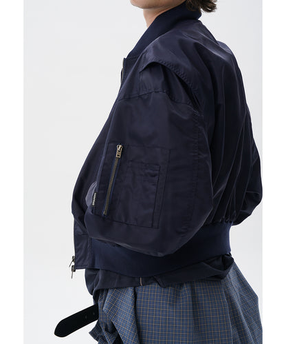 【自社サイト限定】ショート丈 ドロップショルダー MA-1 ブルゾン JK4045【MASONPRINCE】【2025SS】