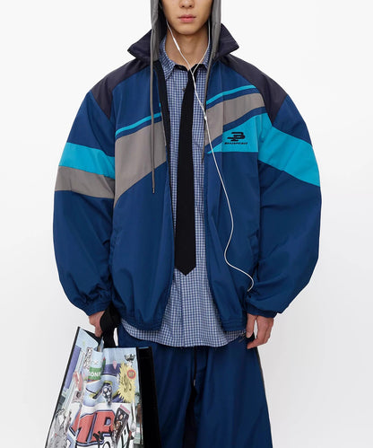 オーバーサイズ フード付き ブロックカラー トラックJKT JK4055【MASONPRINCE】【2025AW】