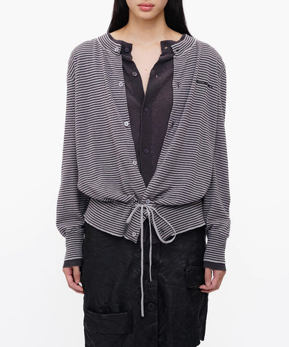 フェイクツーピース ボーダー カーディガン KS3249【MASONPRINCE】【2025AW】
