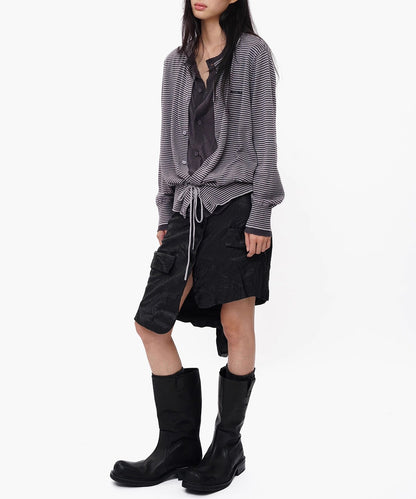 フェイクツーピース ボーダー カーディガン KS3249【MASONPRINCE】【2025AW】