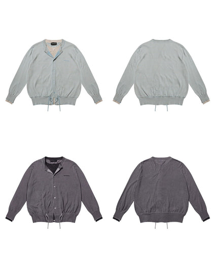 フェイクツーピース ボーダー カーディガン KS3249【MASONPRINCE】【2025AW】