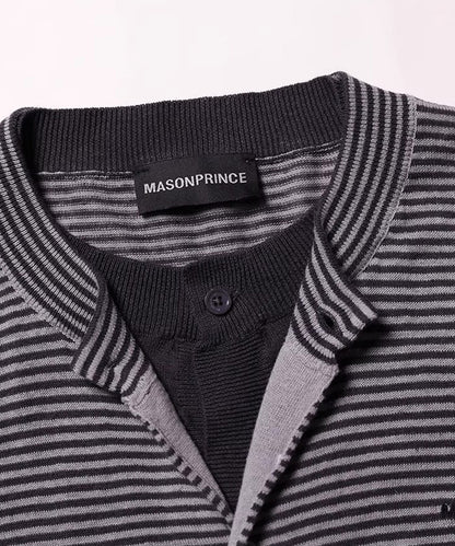 フェイクツーピース ボーダー カーディガン KS3249【MASONPRINCE】【2025AW】