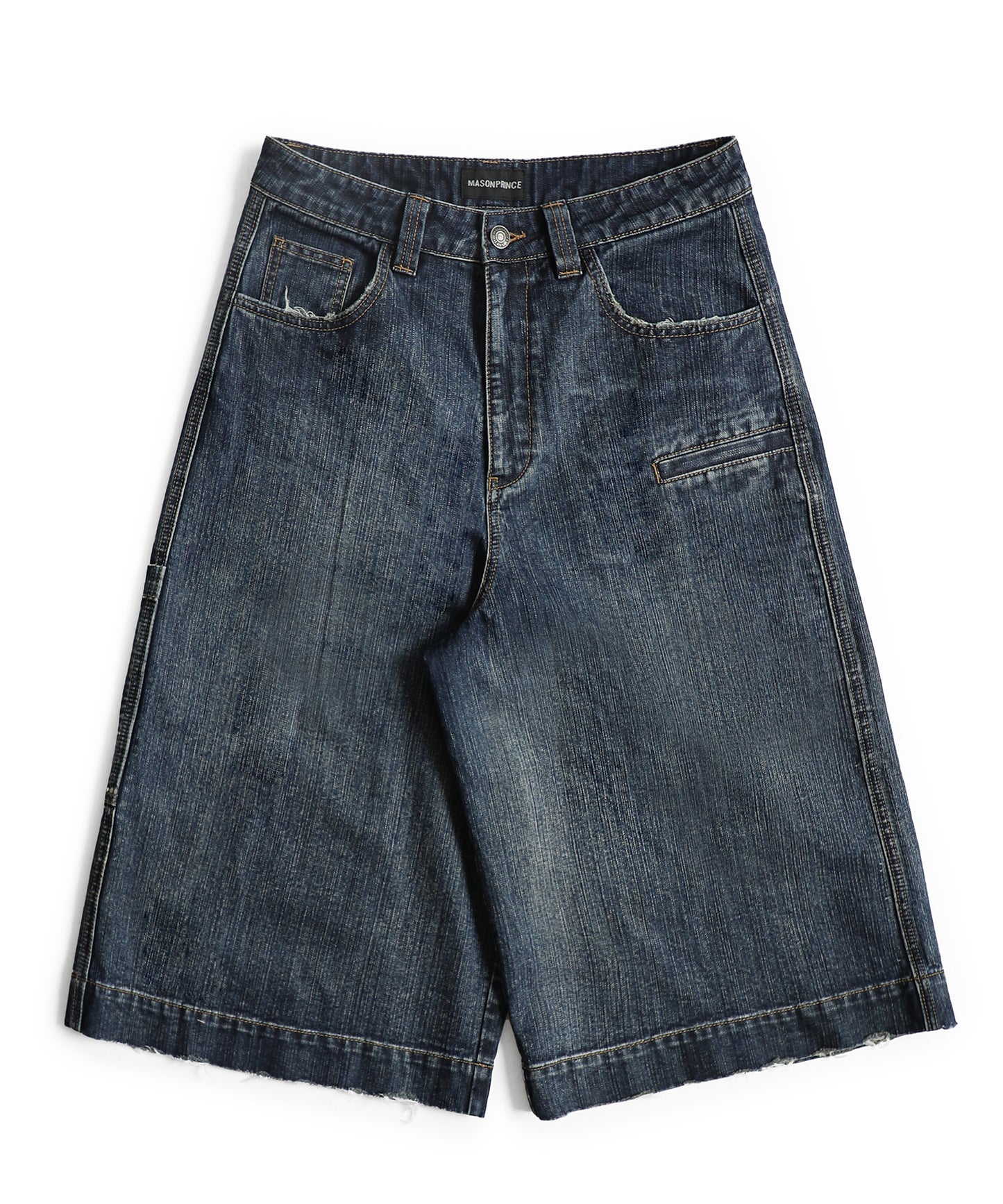 ルーズフィット ヴィンテージウォッシュ加工 ハーフ デニムパンツ NDK1984【MASONPRINCE】【2025SS】