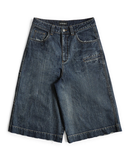 ルーズフィット ヴィンテージウォッシュ加工 ハーフ デニムパンツ NDK1984【MASONPRINCE】【2025SS】