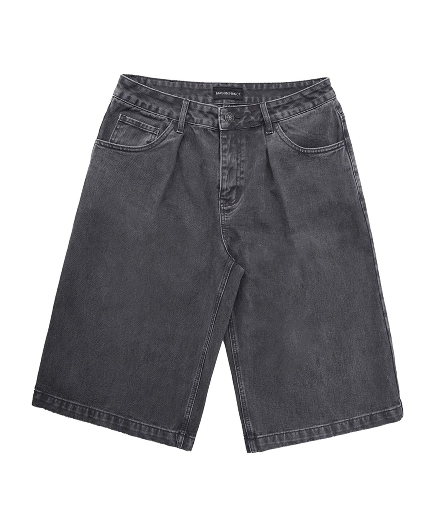 【SALE 30%OFF_特別価格適用※カートに入れるとセール価格が適用されます※】ルーズフィット プリーツ クロップド ハーフデニムパンツ NDK1986【MASONPRINCE】【2025SS】