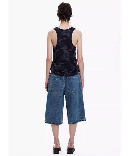 【SALE 30%OFF_特別価格適用※カートに入れるとセール価格が適用されます※】ルーズフィット プリーツ クロップド ハーフデニムパンツ NDK1986【MASONPRINCE】【2025SS】