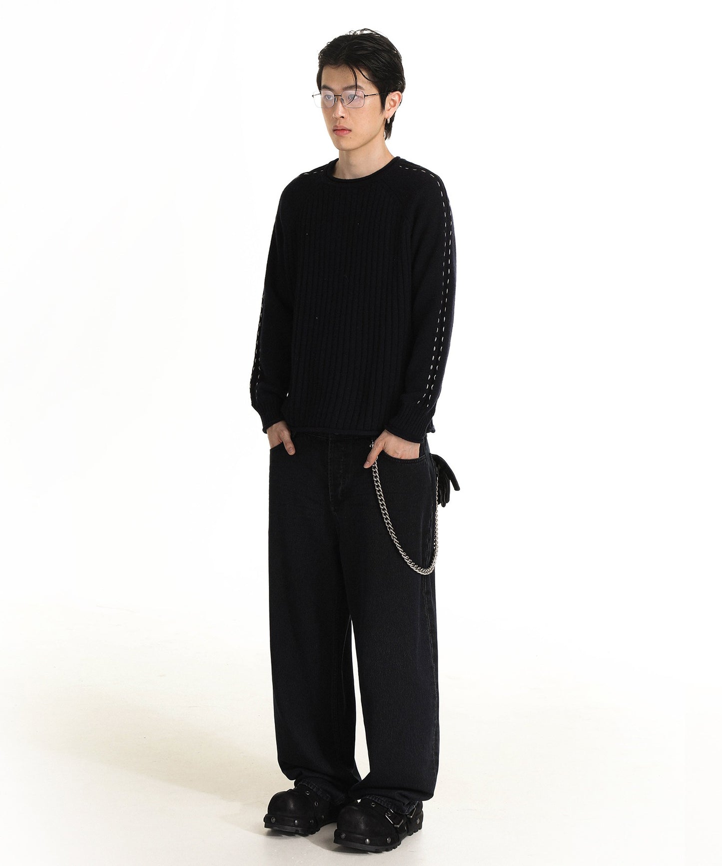 【SALE 50%OFF_特別価格適用※カートに入れるとセール価格が適用されます※】3カラー 90S風ヴィンテージ加工 バギーデニムパンツ NZK6207【MASONPRINCE】
