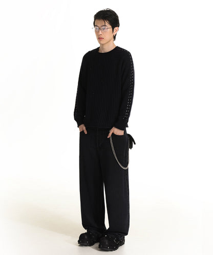 【SALE 50%OFF_特別価格適用※カートに入れるとセール価格が適用されます※】3カラー 90S風ヴィンテージ加工 バギーデニムパンツ NZK6207【MASONPRINCE】
